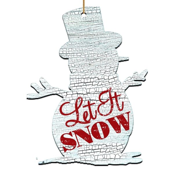 Designocracy Let It Snow Snowman Wooden Magnet 99801M